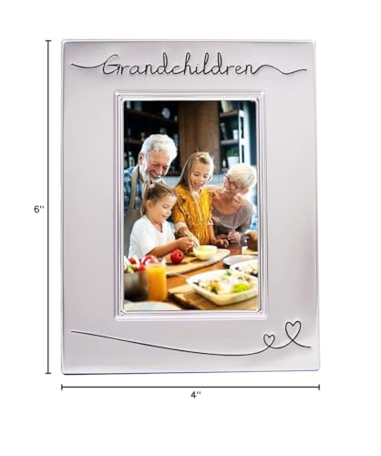Haysom Interiors Beautiful Two Toned Silver Plated Grandchildren 4" x 6" Picture Frame with Black Velvet | Unique and Thoughtful Gift Idea by Happy Homewares - Image 3