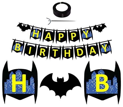 Bat Birthday Superhero Large 6" Happy Birthday Bat Banner Sign | ...
