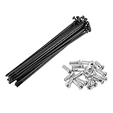 INFINAUTO 20 Set 12G Fahrrad Speiche 123mm Bike Rad Speiche Kohlenstoffstahl Schwarz