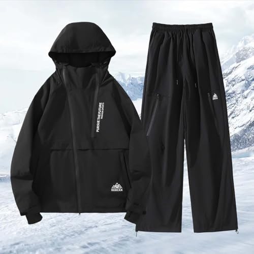 Generisch Traje de esquí para hombre y mujer, resistente al agua, resistente al viento, juego de 2 piezas, traje de nieve, chaqueta de esquí y pantalones, dos piezas, chaqueta cálida para invierno - imagen 3