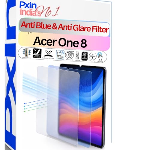 Image of Pxin Tablet Anti Bluelight and Anti Glare Screen Guard compatible with Acer One 8 | BLUV Lightblock Tech | Scratch Proof | Prevents bluelight | Eye Protection | No Dry Eyes
