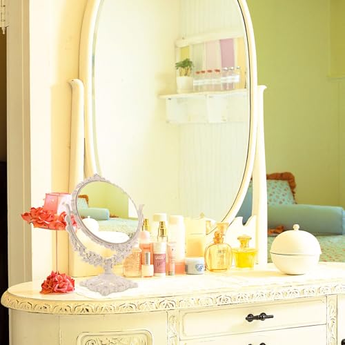 Miroir de maquillage stable double face pour corriger les reflets flous