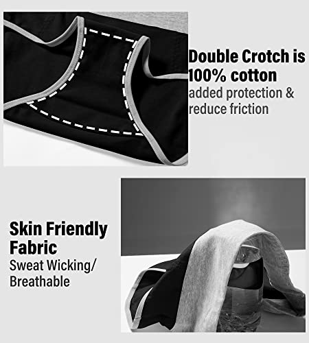 Dukawa Black Underwear Women, Ladies Cotton Soft Moisture Wicking Briefs Breathable C Section Postpartum High Waist Panties 5-Pack Size 7, Large #TOP4