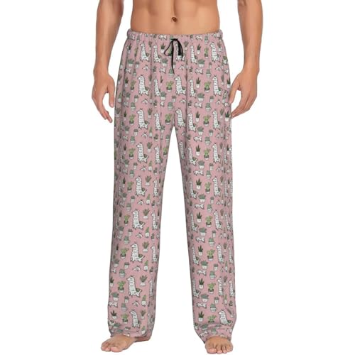 Pantalon de pyjama léger pour homme en coton imprimé alpaga