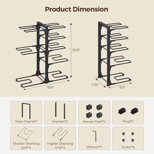LAMU-8-Tier-Heavy-Duty-Pots-and-Pans-Organizer-under-Cabinet-208-H-Adjustable-heavy-duty-pot-rack-holds-stockpots-Dutch-ovens-and-cast-iron-cookware-120-LB-capacity-Fits-inside-cabinet