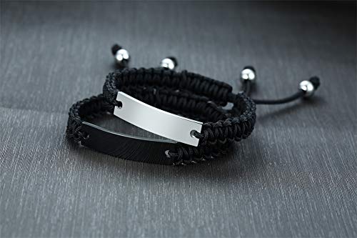 Vnox Name Quote Personalized Bracelets For Men Women Custom Customize Friendship Couple Bridesmaid Gift Jewelry Handmade Braided Rope Bracelet Anniversary Christmas Gift,Set Of 2,3,4,5 #TOP5