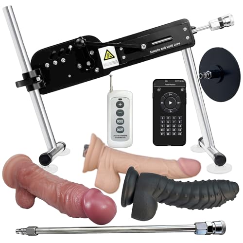 Kigoan Sex Machine with Realistic Dildos Automatic Thrusting Machine with Remote Control and APP Multiple Suction Cup Dildo Attachments