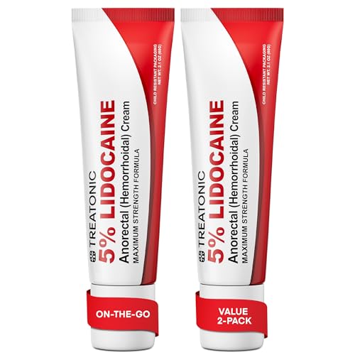 Image of Treatonic 5% Lidocaine Numbing Cream: Lidocaine Cream for Pain Relief, Itching, Burning, Soreness, Hemorrhoid - Maximum Strength Topical Numb - Fast Acting & Long Lasting Numbing - 4.2 oz