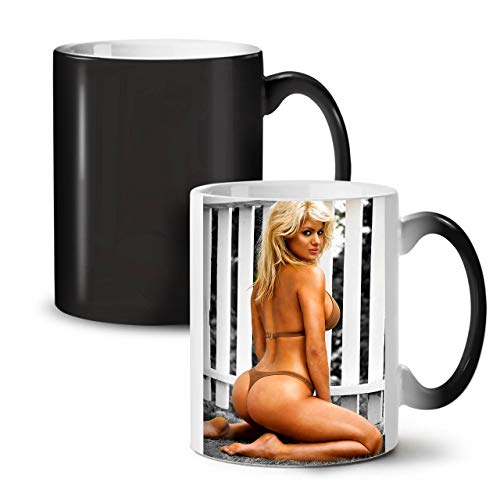 Wellcoda Bikini Mujer Dama Amor Taza que cambia de color 11oz