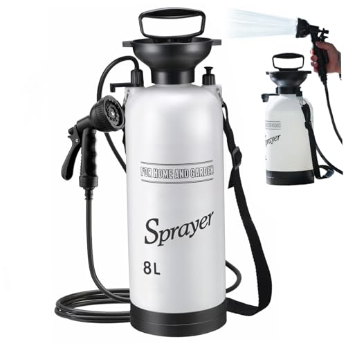 Ducha Portátil para Camping Jorzer, 8L con Cabezal Rociador de 10 Modos y Manguera de 9.84 pies para Jardín, Picnic, Excursión, Playa y Limpieza de Autos miniatura 6