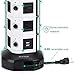 Power Strip Tower Surge Protector - JACKYLED 16 AC Outlets(13A) 6 USB Ports Electric Charging Station, 1050J Surge Electric Tower, 1625W Outlet Extender, 6.5ft Heavy Duty Extension Cord for Home