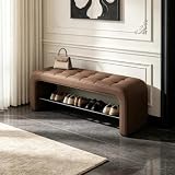 Entrance cushioned shoe-changing stool, entryway shoe bench