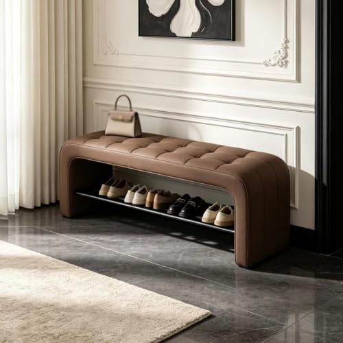 Entrance cushioned shoe-changing stool, entryway shoe bench