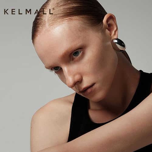 KELMALL 14K Gold Hoop Earrings for Women, Hypoallergenic Chunky Teardrop Round Non Tarnish Drop Statement Earrings for Sensitive Ears3
