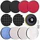 SIQUK 12 Stück Polierpads 150mm Polierschwämme Pad Wachs Polierschwamm Auto Polieren Pad Schwamm Polierschaum Pad Polieraufsatz mit M14 Bohreradapter für Poliermaschine