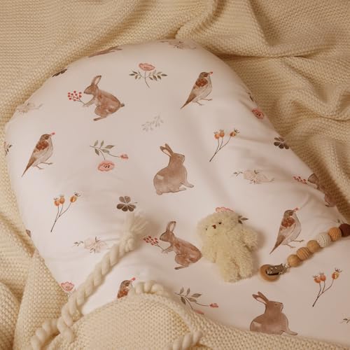 Image of Gllquen Baby Bassinet Sheets 2-Pack for Baby Girl Boy Pink Rabbit