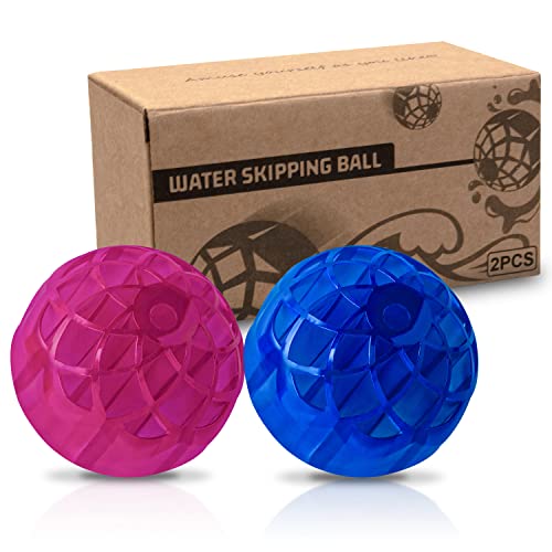 2 Pack Skip Ball Water Bouncing Ball Water Skipping Ball Summer Beach
