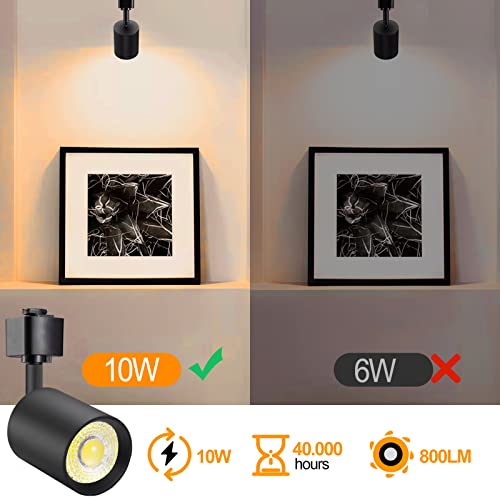 VANoopee 8 Pack J Type Track Lighting Heads 10W Dimmable LED Track Light Heads for Juno Track Light Replacement Fixtures Bright 3000K Warm White Ceiling Spotlight, Flicker Free CRI90+ 24° 800lm Black by VANoopee - Image 4