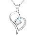 YFN White Gold Plated Heart Necklace Sterling Silver Love Promise Jewelry for Women Wife Girlfriend Daughter Aunt