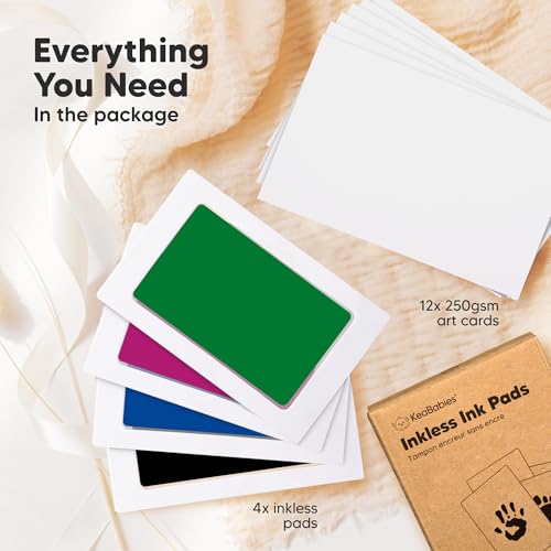 image for KeaBabies 4-Pack Inkless Baby Hand and Footprint Kit - Mess Free Ink P