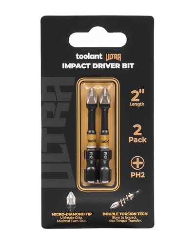 Image of toolant PH2 Phillips Impact Bit Set, 2 Inch, 2-Piece, Magnetic