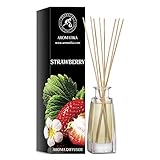 Los difusores de caña FRAGANCIA DE HOGAR son libres de llamas y respiran un hermoso aroma de FRESA de forma natural. Tiene que insertar palos en la botella difusora y disfrutar de un aroma magnífico!