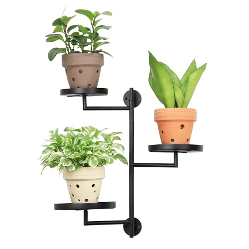 YFFSRJDJ Rotating 3-Tier Metal Plant Shelf