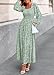 KIRUNDO Wedding Guest Dresses for Women Spring 2026 Long Sleeve Smocked Floral Flowy A Line Boho Maxi Dress Fashion Clothing (Sage Green, Small)