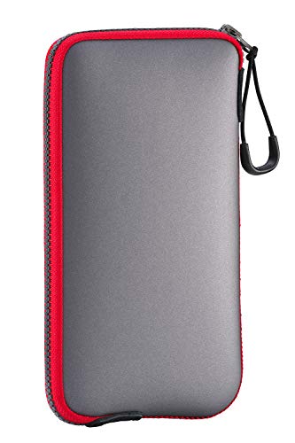 ONEJOY Cell Phone Pouch, Waterproof Case, Pouch Bag, Sport Bag Mini, Sports Cases with Zipper AJ10-5328 Grey with Red Zipper, 17cm x 9cm, for Cell Phone.