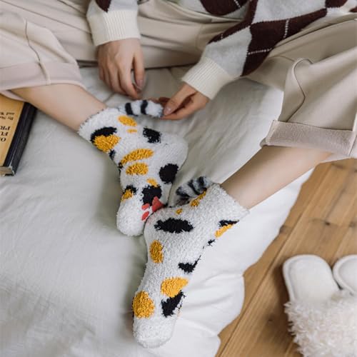 Image of Benefeet Sox Women Fuzzy Socks Funny Cat Gifts Cozy Soft Fluffy Winter Warm Sleeping Cute Animal Slipper Socks for Cat Lover