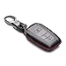 Vitodeco Genuine Leather Smart Key Fob Case Cover Protector - Compatible with Toyota Rav4, Camry, Prius, Highlander, CH-R, Avalon, Toyota 86, Mirai (2016 - 2024 Models) - 3 Buttons, Black/Red