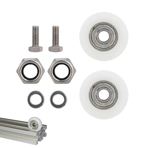 Roulettes en nylon avec rainures 30mm,Kit de Remplacement de Roues de Porte, roulettes de Porte de Serre,Kit de Remplacement de roulettes de Porte, roues de porte de serre pour portail coulissant