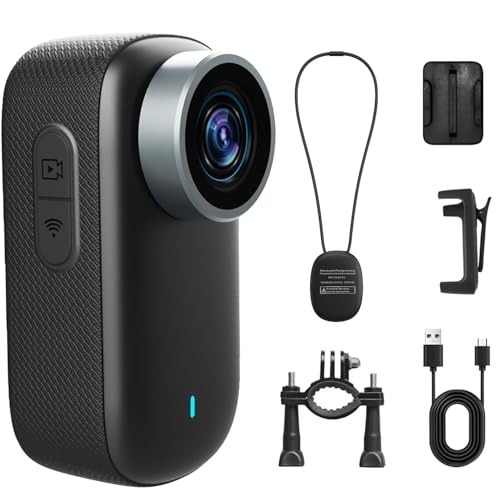 Lemnoi 4K Thumb Action Camera,Mini Body Cam Hands Free Recording POV Worn Portable Camcorder for Bike Cycling, Pet,Travel,Work(32G-Card, Black)