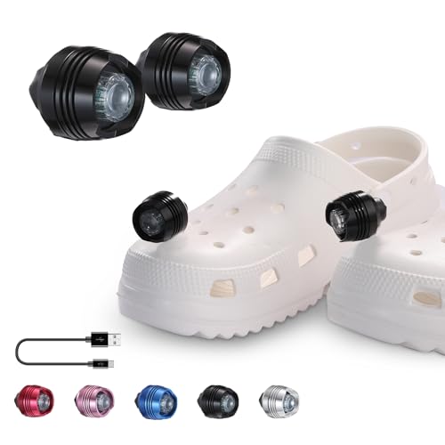 adult flashlight rechargeable shoes AUKSKY 2 Headlights Compatible with Clog, Adjustable Light for Shoes, Flashlights Accesories for Kids Adults Sandals, Clip on Clog, Headlamps Decorations : Sports & Outdoors Rechargeable Flashlight Shoe Flashlight Adult
