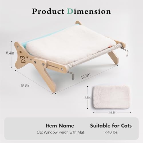 Hamaca para gatos resistente de ventana ajustable color rosa Jnchdghwa 8