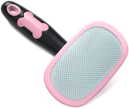 Glendan Dog Brush & Cat Brush- Slicker Pet Grooming Brush- Shedding Grooming Tools(Pink)