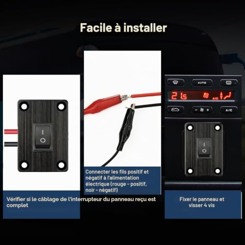 VISSQH Noir Interrupteurs à Bascule,interrupteur 12V 2 broches,Mini interrupteur à bascule 1 Gangs Panneau de commutation pour Voiture,Camion etc(6A/250V 10A/125V) – vue 5