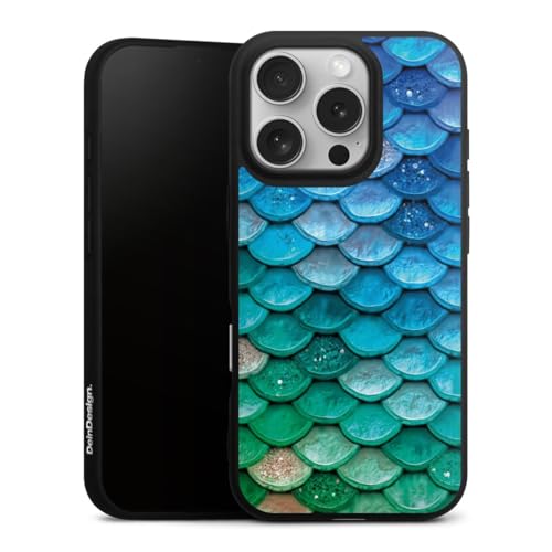 Coque iPhone 16 Pro silicone éviter les rayures étui souple motif écailles de sirène