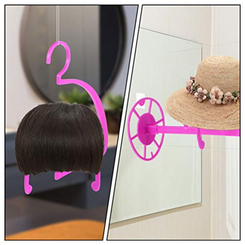 Lurrose Suporte de peruca multifuncional para pendurar 4 peças, suporte de peruca portátil, suporte