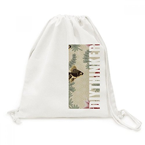 Goldfish Eau Drawstring Backpack Sac à Cordon pour Éviter l'Encombrement en Voyage