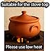 Earthenware Clay Mud Eathern Terracotta Cooking Pot Pottery Cazuela Cookware with Lid Natural Stovetop Stove Top Stone Stew Rice Unglazed Mexican Indian Kitchen Oven Terra Cotta Handcrafted Traditional Healthy (2.1 Quarts - Size3)