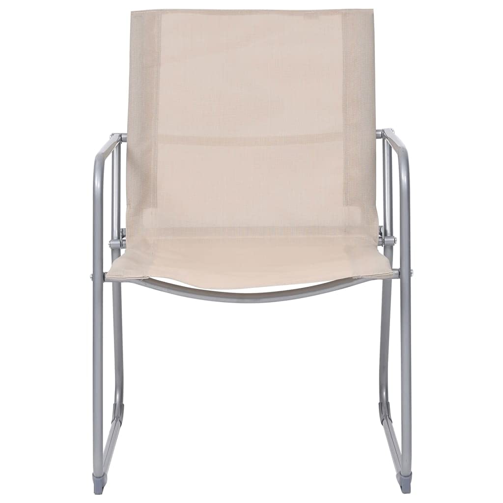 Set Salotto da Giardino 4 pz in Acciaio e Textilene Crema | Arredo esterno per patio e terrazzo con tavolino in vetro e sedute in tessuto traspirante per momenti di relax all'aperto.