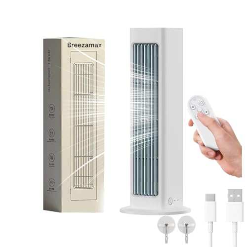 Breezamax Bladeless Tower Fan with Remote USB Powered Quiet Fan for Home Office