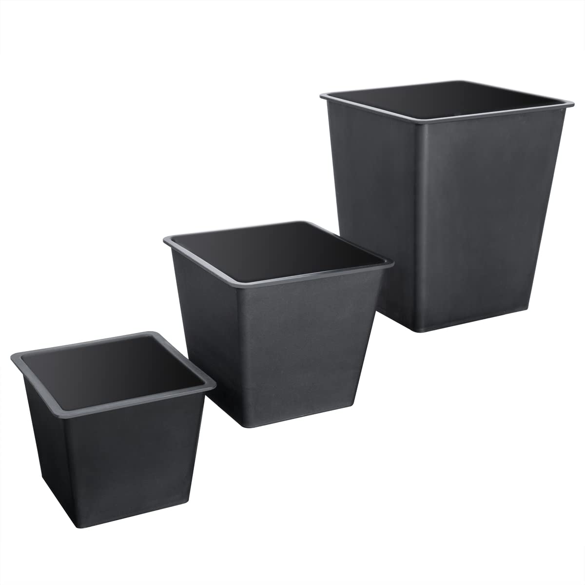 Deuba CASARIA® Set di 3 Vasi da Fiori in Polyrattan Intrecciato con Sottovaso e Foro Deflusso Acqua Richiudibile Vaso per Piante Effetto Rattan da Esterno Giardino Fioriere Fioriera