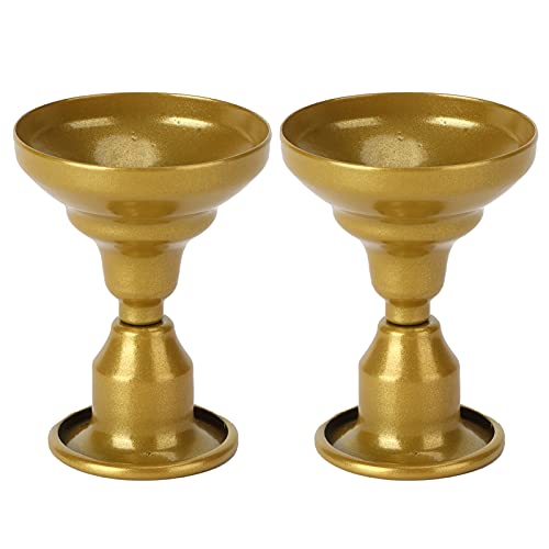 Opiniones de Candeleros los mejores 5. 44 YYOYY Juego de 2 portavelas, candelabro de Metal de Estilo Vintage, Elegante Soporte para Velas, Decoraciones de Escritorio para Mesa de Comedor(Oro)