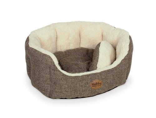 Nobby Komfortbett oval Alba, braun, 65 x 57 x 22 cm