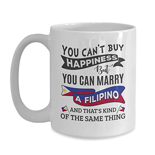 Taza de cerámica blanca 15 oz con diseño humorístico filipino miniatura 1