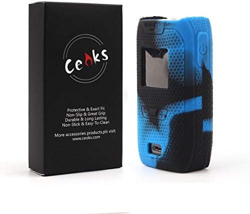 vaporesso Revenger Mini case, CEOKS Protective Skin case Rubber Cover for vaporesso Revenger Mini 85W kit mod Anti-Slip & Durable Silicone Skin Sleeve wrap modshield (Black/Blue)