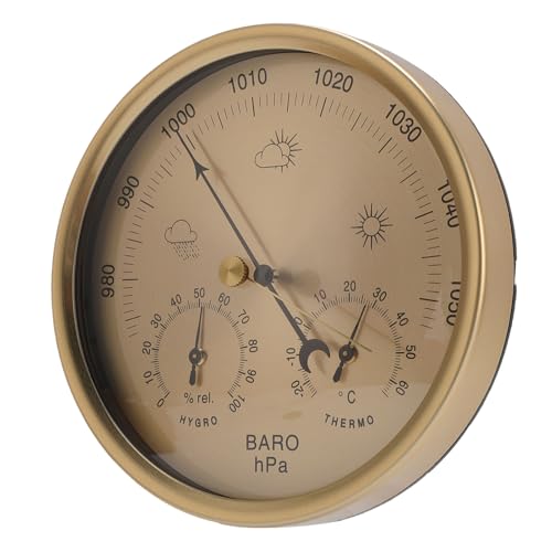 Estación meteorológica 3 en 1 con termómetro barómetro e higrómetro dial de aluminio JTLB 4