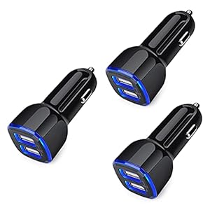 Car Charger for iPhone, 3Pack 2.4A Dual Port Fast Charge Car Lighter USB Adapter Car Plug Charger for iPhone 14 13 12 11…